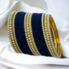 navy blue moti bangle set