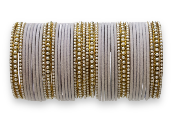 white moti bangle set