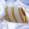 white moti bangle set