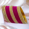 pink moti bangle set